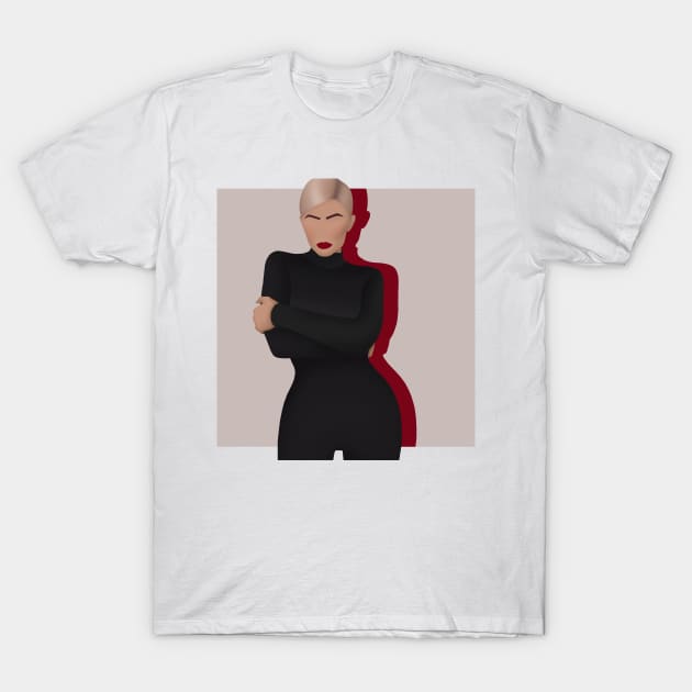 Kylie Jenner. Red and Black. T-Shirt by AnnVas